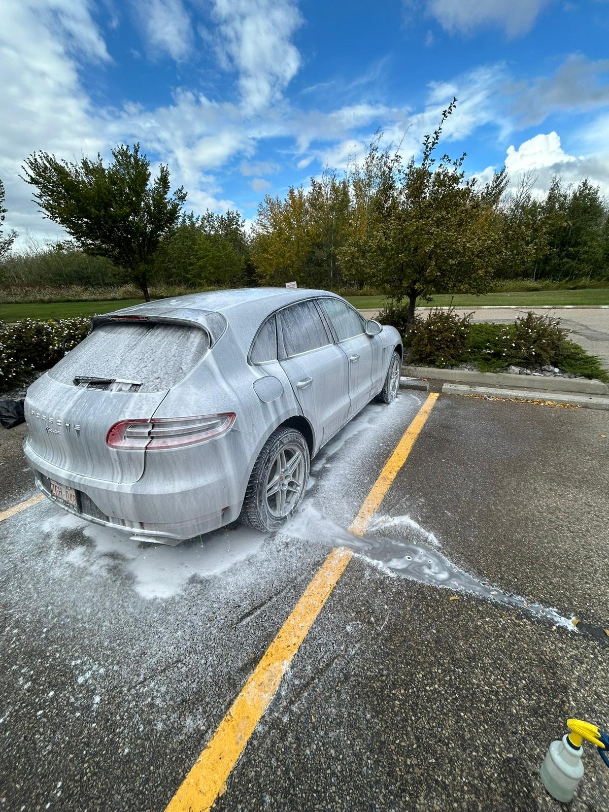 Porsche Macan snow foam decontamination wash